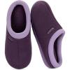 imageRockDove Womens Polar Fleece TwoTone Memory Foam House Slipper with AntiSlip SoleEggplant