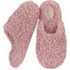 imageRockDove Womens Twirl Fleece Fuzzy House Scuff Slipper with Memory FoamBlush Pink