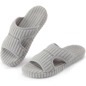 imageRockDove Womens BounceBack Ribbed Corduroy Slide Indoor House SlipperGrey