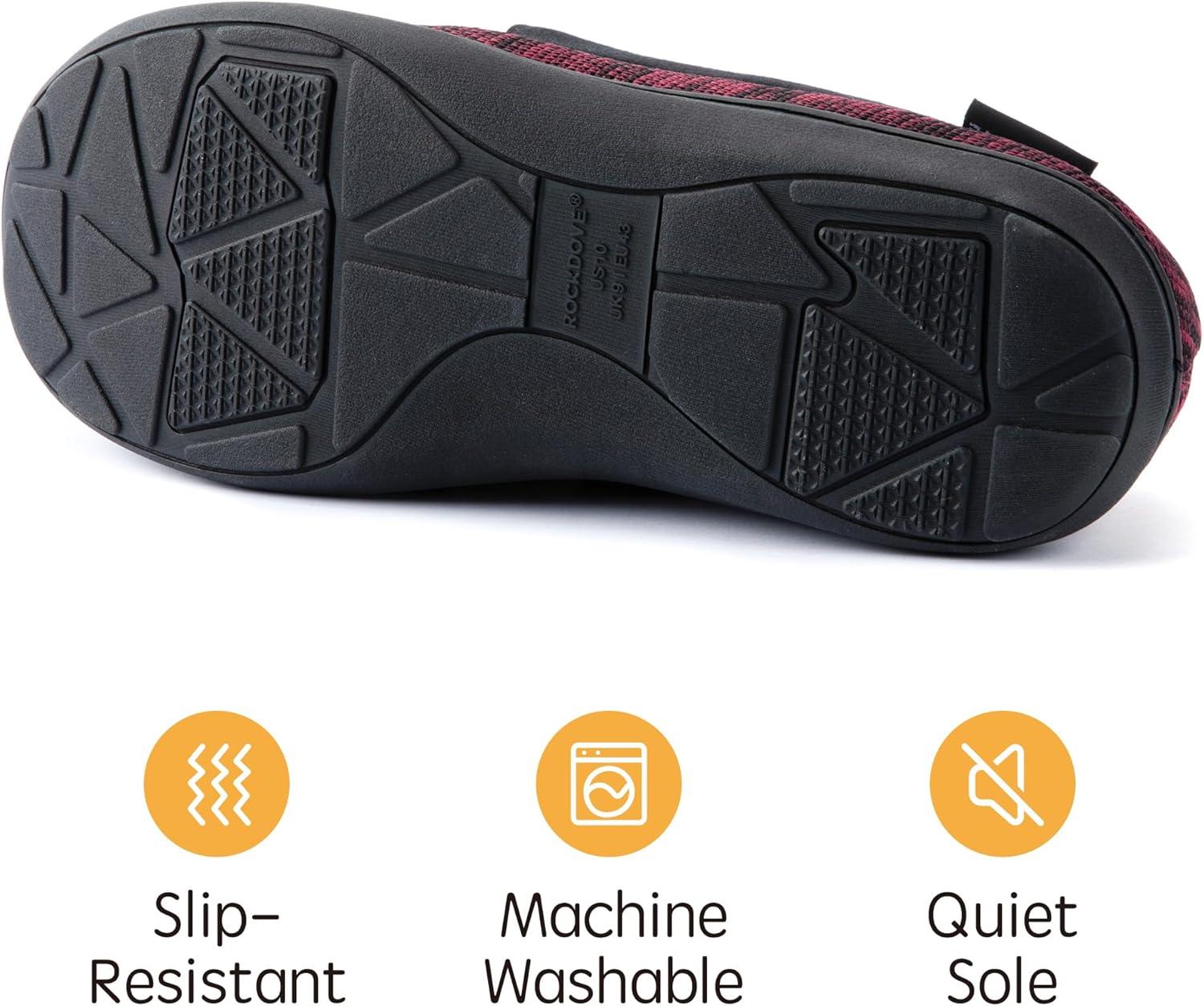 imageRockDove Mens Tweed Memory Foam Moc SlipperBurgundy