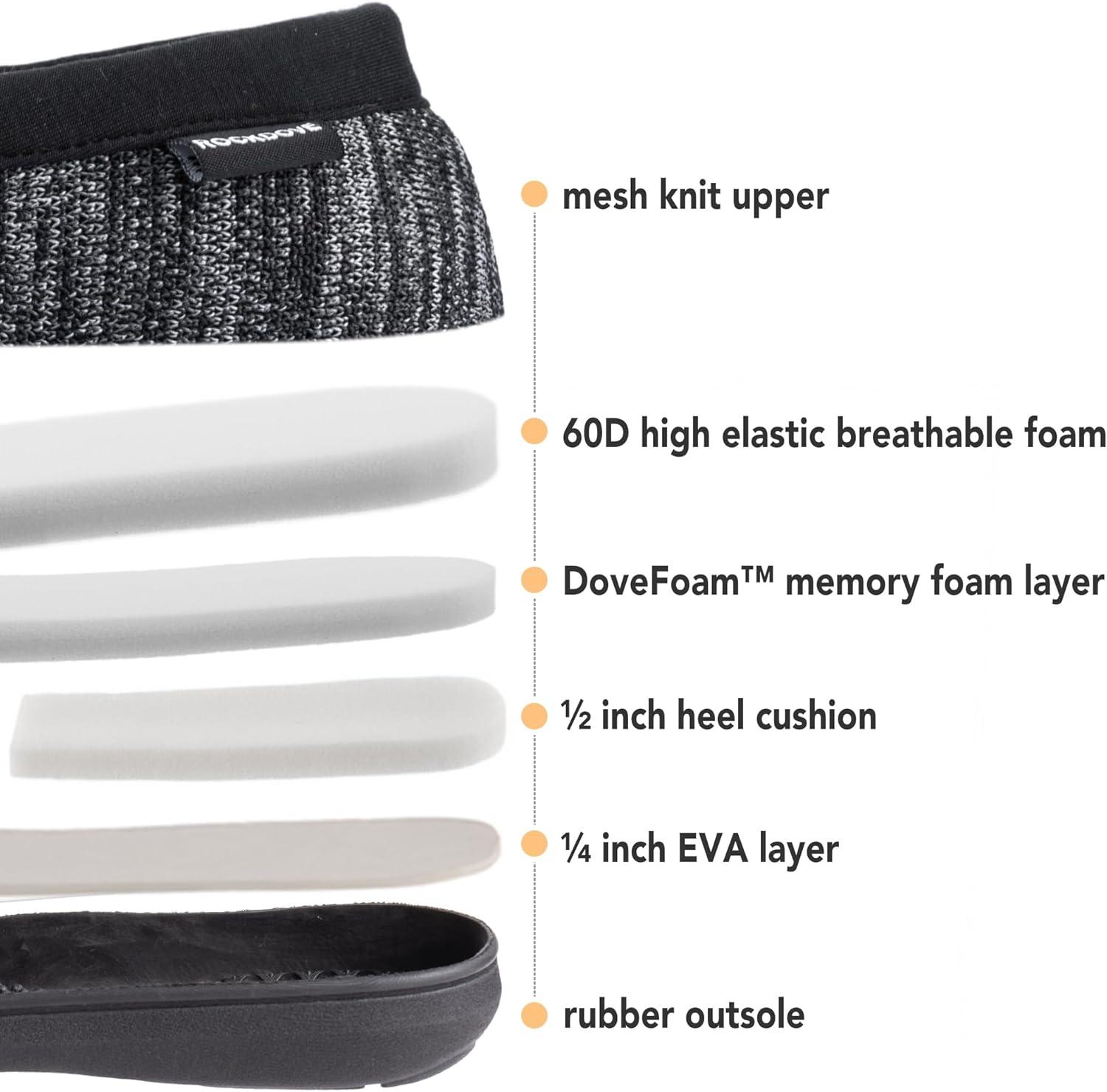 imageRockDove Mens Tweed Memory Foam Moc SlipperCharcoal Black