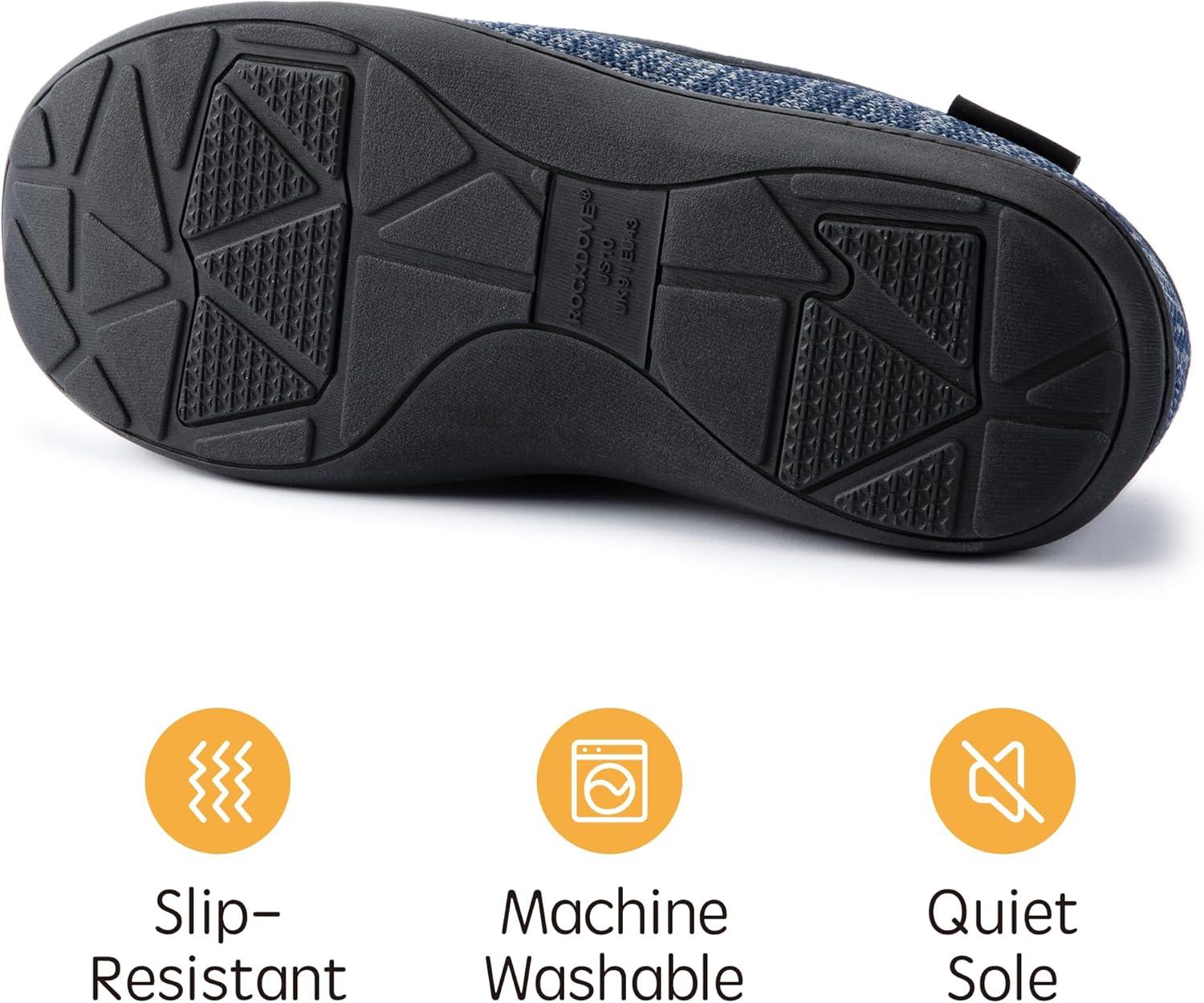imageRockDove Mens Tweed Memory Foam Moc SlipperRoyal Blue