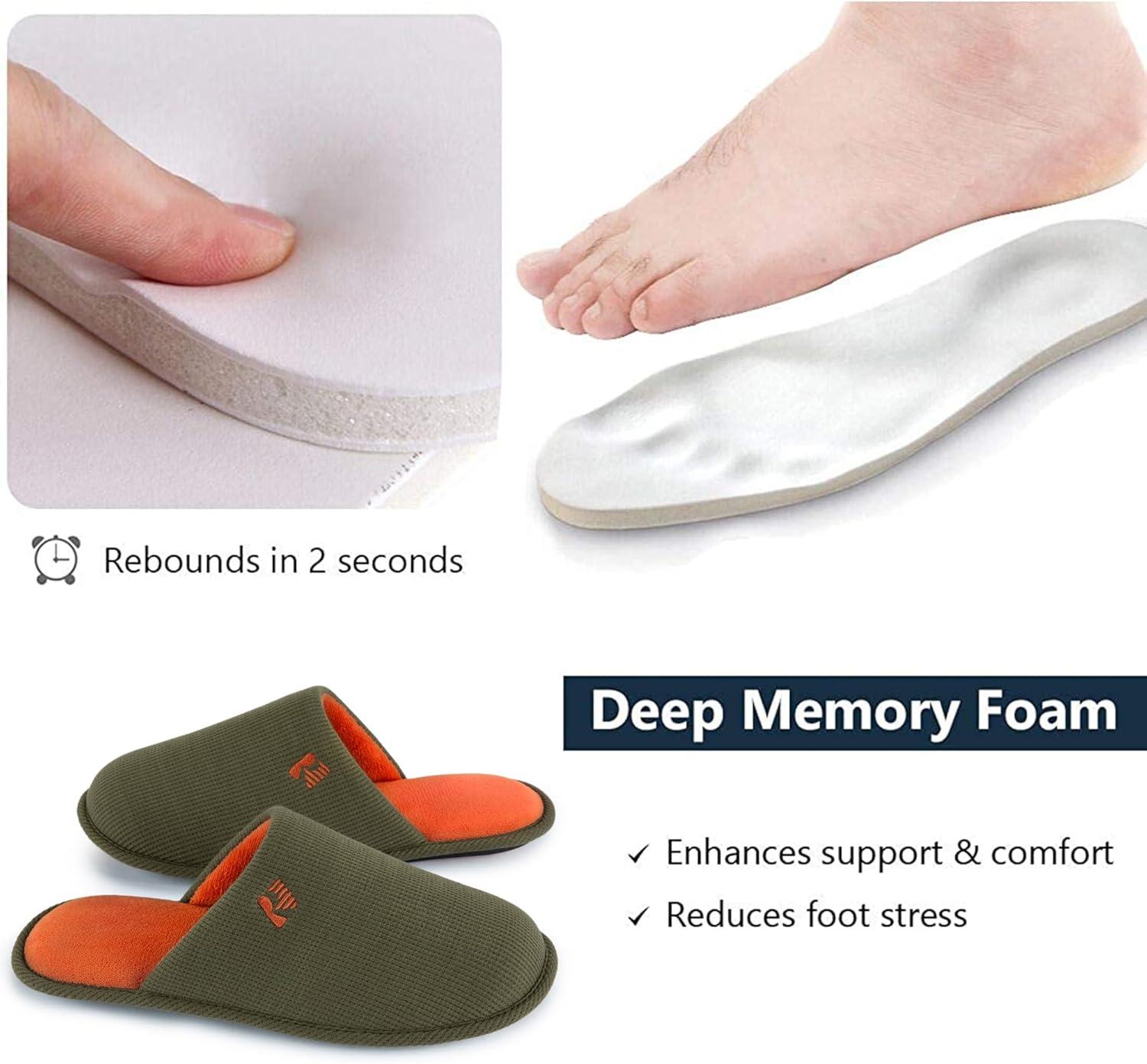 imageRockDove Mens TwoTone Memory Foam Lightweight Scuff House Slipper with Indoor Outdoor SoleHunter Green
