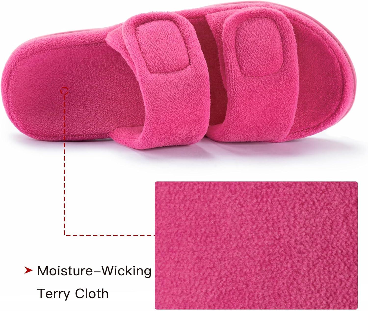 imageRockDove Womens DualStrap Adjustable Slipper with Arch SupportHot Pink