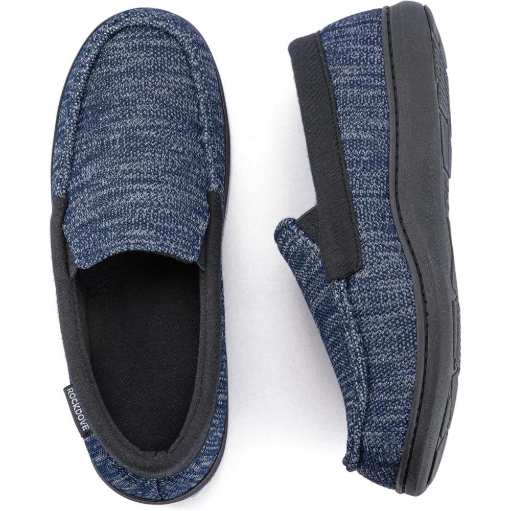 imageRockDove Mens Tweed Memory Foam Moc SlipperRoyal Blue