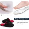 imageRockDove Mens TwoTone Memory Foam Lightweight Scuff House Slipper with Indoor Outdoor SoleBlackRed