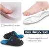 imageRockDove Mens TwoTone Memory Foam Lightweight Scuff House Slipper with Indoor Outdoor SoleDark GreyBlue