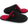 imageRockDove Mens TwoTone Memory Foam Lightweight Scuff House Slipper with Indoor Outdoor SoleBlackRed