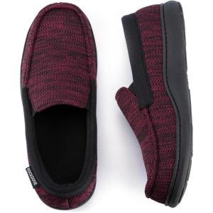 imageRockDove Mens Tweed Memory Foam Moc SlipperBurgundy
