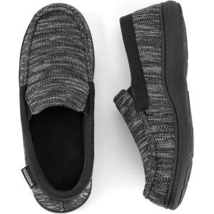 imageRockDove Mens Tweed Memory Foam Moc SlipperCharcoal Black