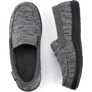 imageRockDove Mens Tweed Memory Foam Moc SlipperLight Gray