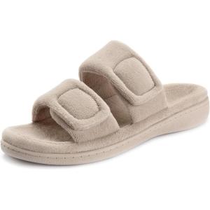imageRockDove Womens DualStrap Adjustable Slipper with Arch SupportBeige