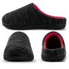 imageRockDove Mens Birdseye Knit Memory Foam Lounge Slipper with Indoor Oudoor SoleBlackRed