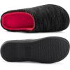 imageRockDove Mens Birdseye Knit Memory Foam Lounge Slipper with Indoor Oudoor SoleBlackRed