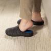 imageRockDove Mens Birdseye Knit Memory Foam Lounge Slipper with Indoor Oudoor SoleBlackRoyal Blue