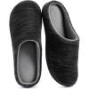 imageRockDove Mens Birdseye Knit Memory Foam Lounge Slipper with Indoor Oudoor SoleBlackGrey
