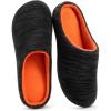 imageRockDove Mens Birdseye Knit Memory Foam Lounge Slipper with Indoor Oudoor SoleBlackOrange