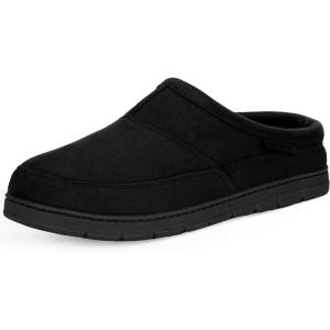 imageRockDove Mens SoftStride Faux Suede Memory Foam Mule Slipper with Indoor Outdoor SoleBlack