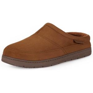 imageRockDove Mens SoftStride Faux Suede Memory Foam Mule Slipper with Indoor Outdoor SoleTan