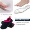 imageRockDove Womens Soft Cuff Polar Fleece TwoTone Memory Foam Slipper with Indoor Outdoor SoleDark NavyFuchsia