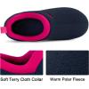 imageRockDove Womens Soft Cuff Polar Fleece TwoTone Memory Foam Slipper with Indoor Outdoor SoleDark NavyFuchsia