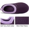imageRockDove Womens Soft Cuff Polar Fleece TwoTone Memory Foam Slipper with Indoor Outdoor SoleEggplant