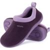 imageRockDove Womens Soft Cuff Polar Fleece TwoTone Memory Foam Slipper with Indoor Outdoor SoleEggplant