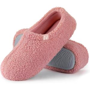 imageRockDove Womens Teddy Fleece Closed Back Indoor SlipperLight Pink
