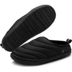 imageRockDove Mens TrailTherm Quilted Memory Foam Indoor Oudoor Camp SlipperBlack