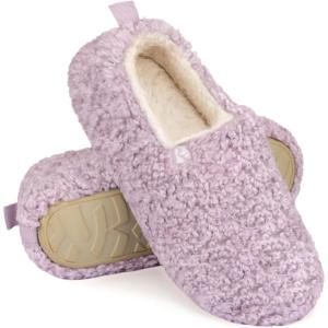 imageRockDove Womens Faux Shearling Closed Back Slipper with Memory FoamLilac