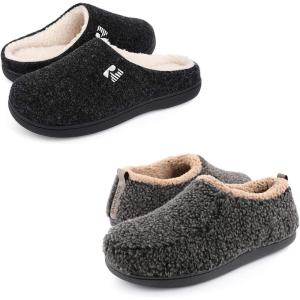 imageRockDove Set of 2 Pairs  Size 1314 Mens Original TwoTone Memory Foam Slipper Black ampamp Mens Nomad Slipper Black