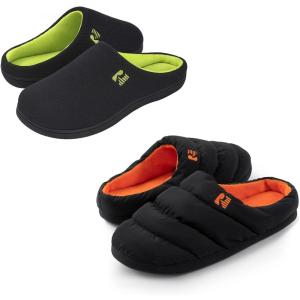 imageRockDove Set of 2 Pairs  US Size 78 Mens Original TwoTone Memory Foam Slipper Black Mens Campground Memory Foam Down Slipper Oriole