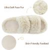 imageRockDove Womens Pluffie Chic Open Toe Faux Fur Slippers with Memory Foam Cozy House Shoes for Indoor Outdoor WearBeige