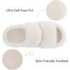 imageRockDove Womens Pluffie Chic Open Toe Faux Fur Slippers with Memory Foam Cozy House Shoes for Indoor Outdoor WearCream Beige