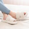 imageRockDove Womens Pluffie Chic Open Toe Faux Fur Slippers with Memory Foam Cozy House Shoes for Indoor Outdoor WearCream Beige