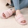 imageRockDove Womens Pluffie Chic Open Toe Faux Fur Slippers with Memory Foam Cozy House Shoes for Indoor Outdoor WearLight Pink