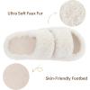 imageRockDove Womens Pluffie Chic Open Toe Faux Fur Slippers with Memory Foam Cozy House Shoes for Indoor Outdoor WearNatural