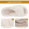 imageRockDove Womens Furrie Faux Fur Slide Slippers with Memory Foam Stylish House Shoes for IndoorOutdoor WearBeige Cross