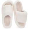 imageRockDove Womens Furrie Faux Fur Slide Slippers with Memory Foam Stylish House Shoes for IndoorOutdoor WearBlack