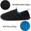 imageRockDove Mens Pufflite TwoTone Quilted Loafer Slipper with IndoorOutdoor SoleBlackBlue