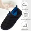 imageRockDove Mens Pufflite TwoTone Quilted Loafer Slipper with IndoorOutdoor SoleBlackBlue