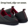 imageRockDove Mens Pufflite TwoTone Quilted Loafer Slipper with IndoorOutdoor SoleDark GreyRed