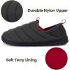 imageRockDove Mens Pufflite TwoTone Quilted Loafer Slipper with IndoorOutdoor SoleDark GreyRed