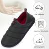 imageRockDove Mens Pufflite TwoTone Quilted Loafer Slipper with IndoorOutdoor SoleDark GreyRed