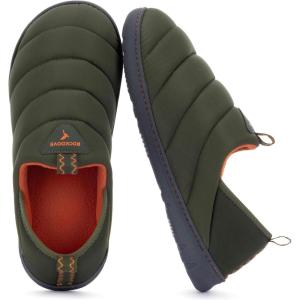imageRockDove Mens Pufflite TwoTone Quilted Loafer Slipper with IndoorOutdoor SoleHunter Green