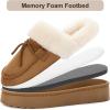 imageRockDove Womens Microsuede Moc Toe Platform Memory Foam Slipper with IndoorOudoor soleChestnut