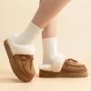 imageRockDove Womens Microsuede Moc Toe Platform Memory Foam Slipper with IndoorOudoor soleChestnut
