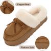 imageRockDove Womens Microsuede Moc Toe Platform Memory Foam Slipper with IndoorOudoor soleChestnut