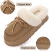 imageRockDove Womens Microsuede Moc Toe Platform Memory Foam Slipper with IndoorOudoor soleCoffee