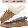 imageRockDove Womens Microsuede Moc Toe Platform Memory Foam Slipper with IndoorOudoor soleCoffee
